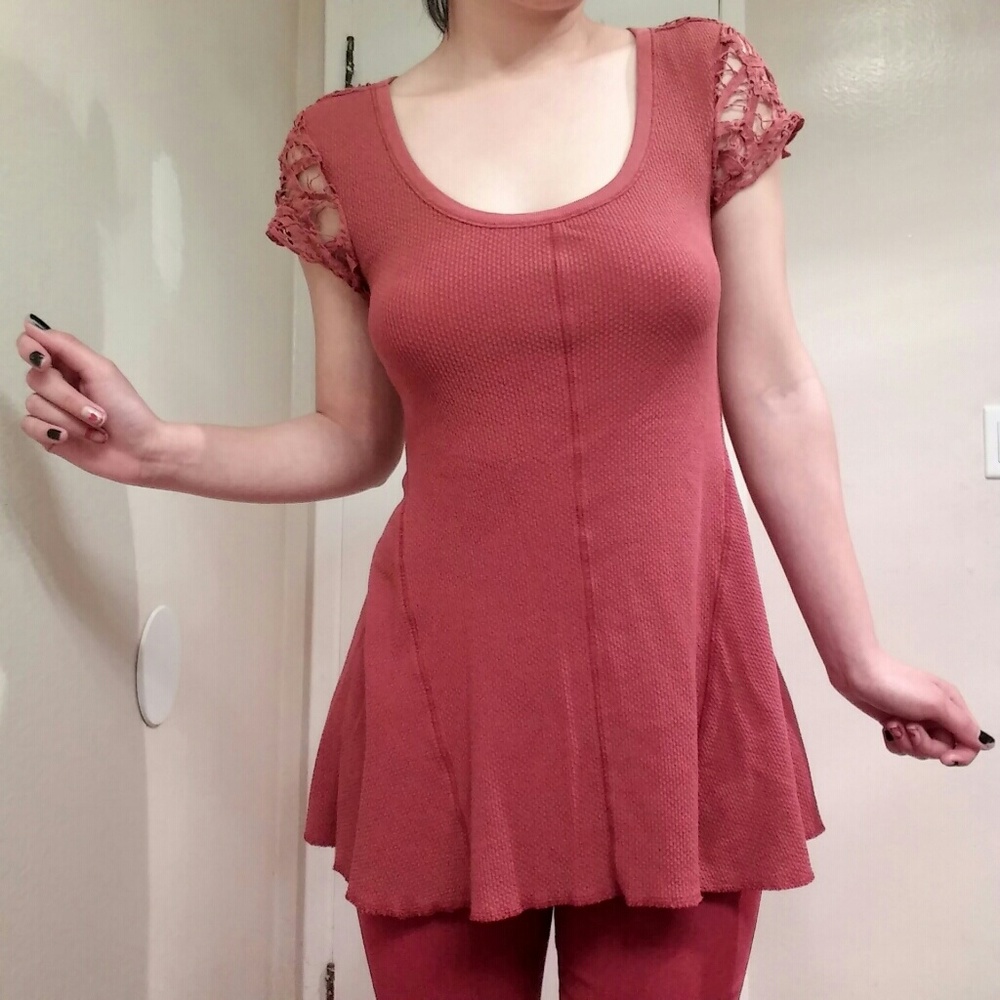 FREE PEOPLE Battenburg Lace Thermal Top